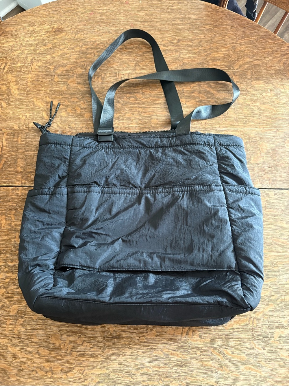 Black Quilted Tote Bag